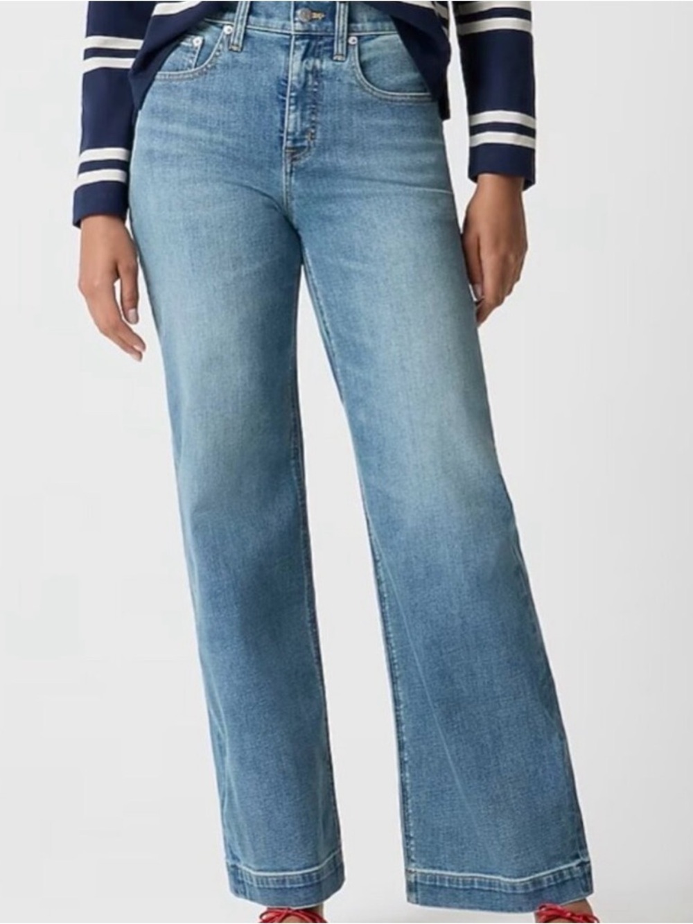 J.Crew Womens Wide Leg Jeans Size 35 High Rise NWT Light Wash